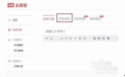 头条上如何发表视频文章